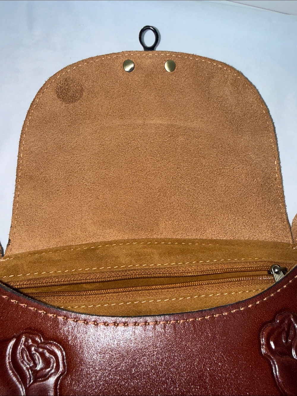 NWT Patricia Nash Lucia Tooled Brown Wine Leather Crossbody Bag - Picture 11 of 13